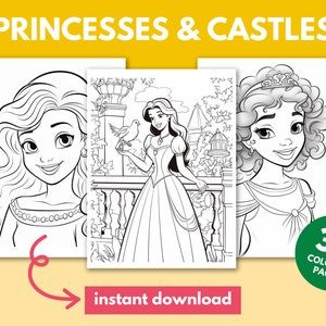 PRINCESS Coloring Pages for Kid PRINCESS Coloring Book for Girl Coloring Pages for Girl coloring book for kid children coloring page digital