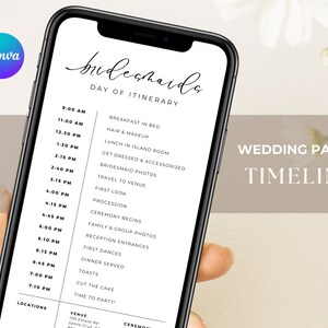 ウェディングパーティータイムライン モバイルウェディング旅程テンプレート デジタルウェディング旅程テンプレート ウェディングウィークエンド旅程テンプレート ブライダルパーティー
