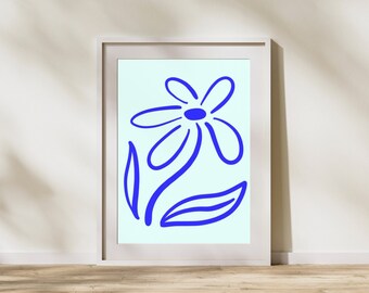 Flower line art wall decor, stampe botaniche, poster di linea, arte astratta minimalista, arredamento per la casa Boho, download istantaneo digitale stampabile