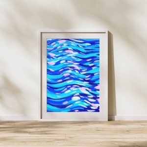 Tropical ocean vibe, Summer wall decor, Abstract beach waves digital art, Minimalistic art, Printable Wall art, Digital instant download