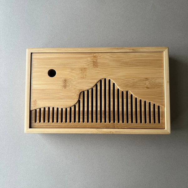 Bamboo Tea Tray - With Drainage - With Water Storage