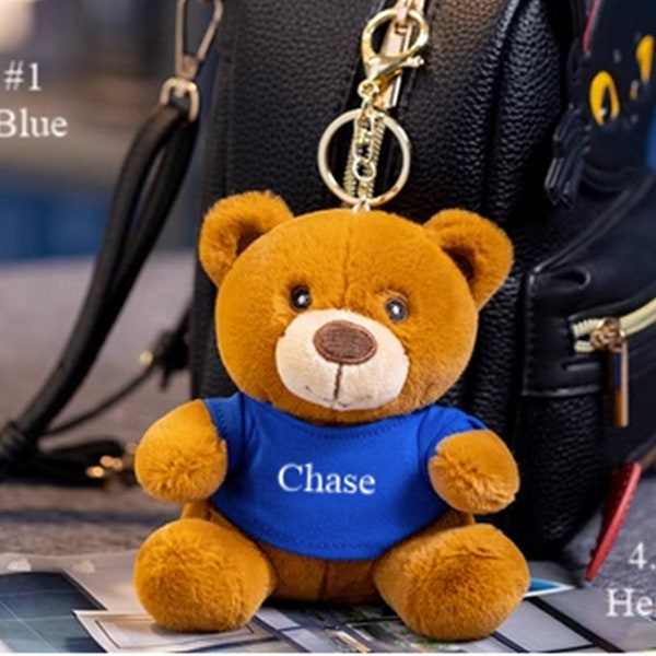 Teddy Bear Keychain Etsy