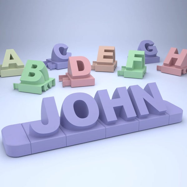 Digital- 45-degree-name - letters - Digital Download- STL File for 3D Printing