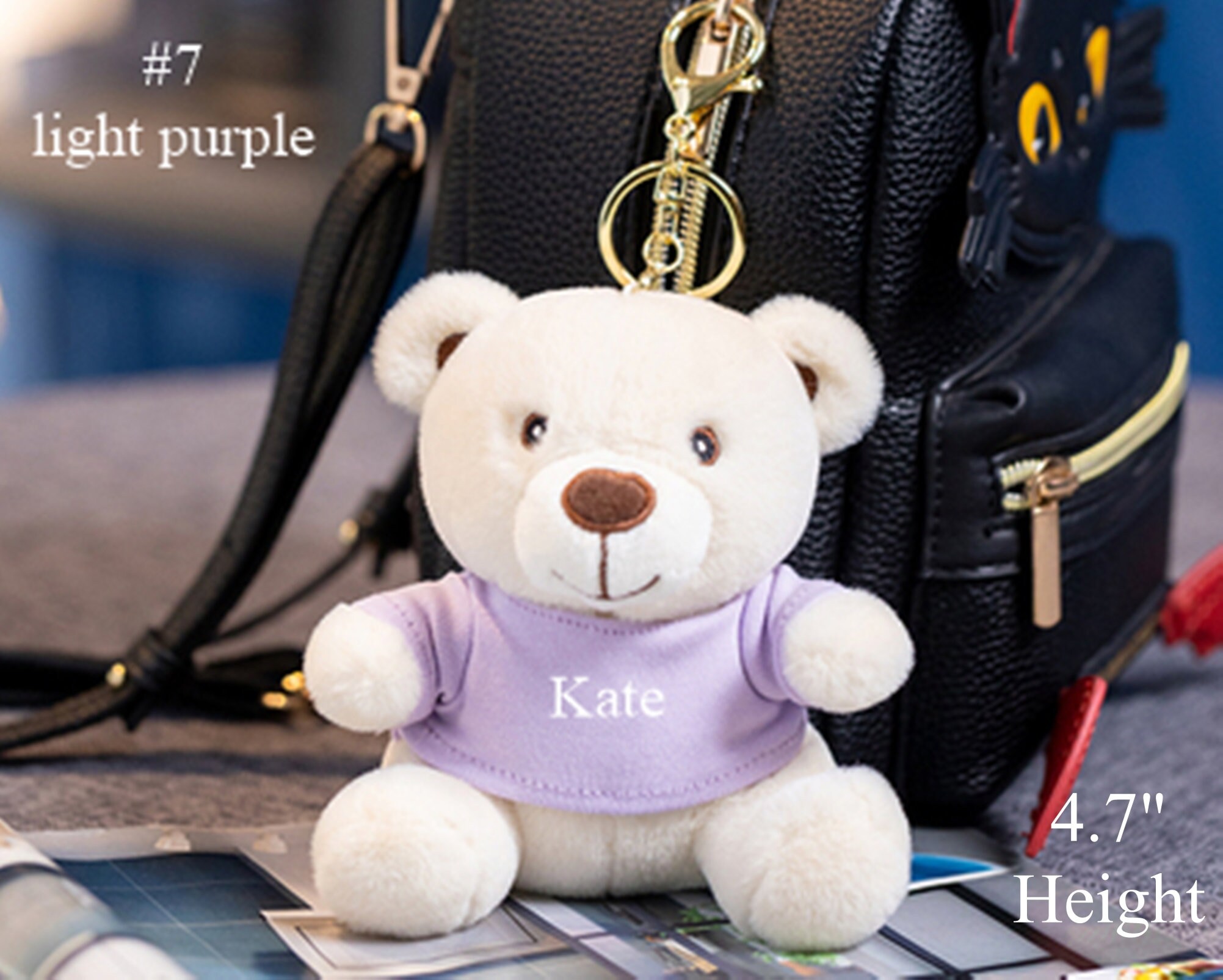 Custom Plush Teddy Bear Keychain Baby Shower Party Favors Etsy