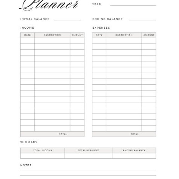 Digital Download - Finance Planner - PDF File