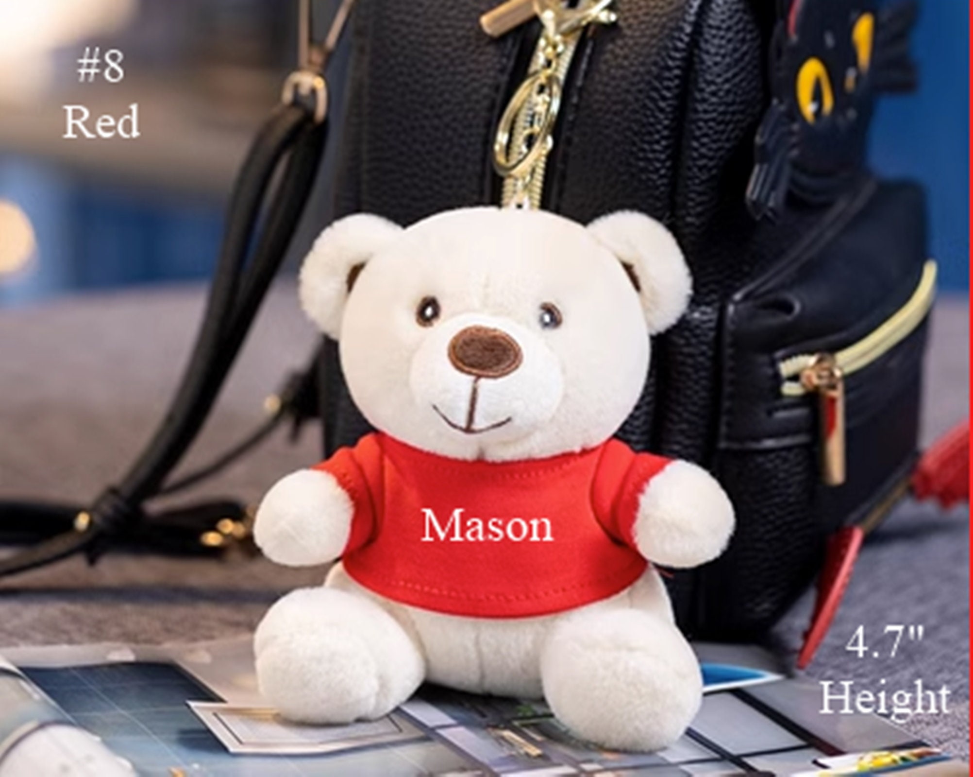 Custom Plush Teddy Bear Keychain Baby Shower Party Favors Etsy