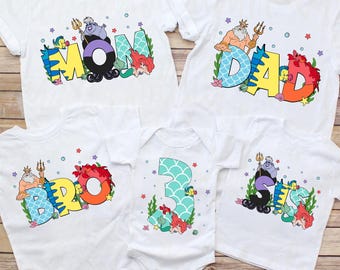 Personalized Family Princess T-shirt Design, Mom Dad Bro Sis Matching Png Bunlde, Villain Matching Toddler 3rd Birthday, Family Vacation