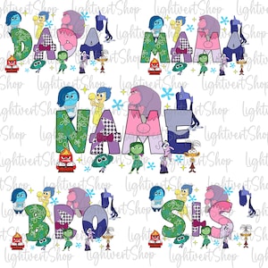 Custom Cartoon Emotions Png Bundle, Alphabet And Number Clipart, Speech Therapy,Includes 4 Sets Of Letters, Mental Health Png, Para BCBA ABA