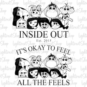 Bundel It's Oaky To Feel All The Feels Svg, therapeut psycholoog, Para BCBA ABA, cartoon emoties vrienden, geestelijke gezondheid Svg, logopedie