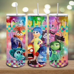 Cartoon Emotions 20oz Skinny Tumbler Png, Family Skinny Tumbler Wrap Design, Para BCBA ABA, Cartoon Character Png, Tumbler Wrap Png