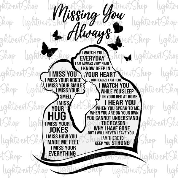 Missing You Always Svg, Widow Life Svg, Husband Svg, Memorial Day In Heaven Svg, Husband With Angel Wings Svg, Butterflies Svg, Husband Gift