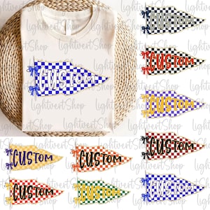 CUSTOM Let&#39;s Go Pennant Flag Png, Game Day, Checkered Sport Team Design, Custom Pennant Cheer Png, School Spirit, Personalized Mascot Team