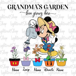 Personalized Grandma&#39;s Garden Shirt Design, Grandma Birth Flowers Shirt With Kids Names Multipack PNG, Ploral Grandma Png, Mothers Day Png