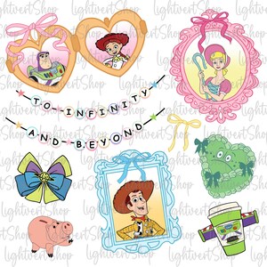 Trendy Cartoon Magical Mirror Bow Coquette Png, Cowboy Mirror Coquette Bow, Cartoon Toy Friends Kids Tee Png, Boy Girl Birthday Png
