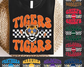 CUSTOM Mascot Digital File, Boho Floral Png, School Spirit, Favorite Team, Custom Mascot Team Png, Touchdown Season, Football Team Game Day