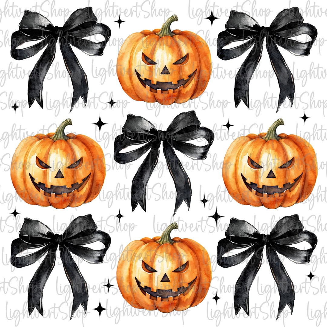 Pumpkin Halloween Png, Halloween Coquette Bow Png, Gothic Png, Black ...