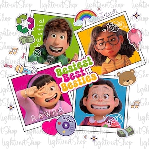 Projekt koszulki Besties, Besties Png, Przyjaźń Png, Prezent dla mojego najlepszego przyjaciela, Modna koszulka z kreskówek Png, Najlepsze Besties Forever Png