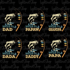 Zestaw niestandardowy Hooked On Grandpa Svg, Dad Png, Papa, Fishing Dad Svg, Fishing Pole Svg, Fishing Lover, Father's Day Svg, Gift For Dad Cricut