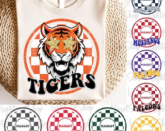 CUSTOM Mascot Digital File, Boho Floral Png, School Spirit, Favorite Team, Custom Mascot Team Png, Touchdown Season, Football Team Game Day