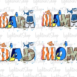Gepersonaliseerde anemoonvis familievakantie 2025 shirt png, cartoon mama en papa vakantiereis ontwerp, kinder peuternaam T-shirt png