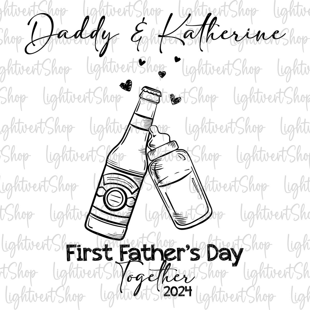 Custom First Father's Day Together 2024 Svg, Dad Life Svg, New Father