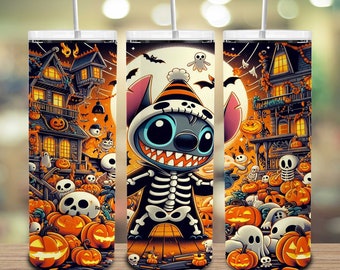Character Halloween 20oz Skinny Tumbler, Spooky Season, Halloween Tumbler Wrap PNG Digital Download, Bats Spider Wed Png, Fall Pumpkin