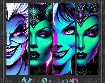 Vilões de Halloween PNG, Bruxas Retro PNG, Vibes de Bruxas Más, Filme de Halloween, Coquette Halloween Neon PNG, Presente para Fãs de Música, Arquivo Digital