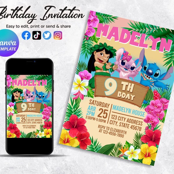 Invitation d'anniversaire modifiable Png, modèle d'invitation à une fête, carte d'anniversaire d'anniversaire, étiquette de remerciement, invitation d'anniversaire modifiable, fête d'anniversaire de dessin animé