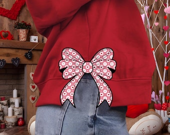 Seitliche Schleife Applikation Sweatshirt Stickerei, Glitzer Applikation Schleife Weihnachten Stickdatei, Urlaub Schleife Stickdatei Instant Download