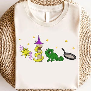 Elegant Princess with Magic Hair Fairy Tower Castle for Embroidery Machine, Embroidery Kids Pes File  Design Instant Download