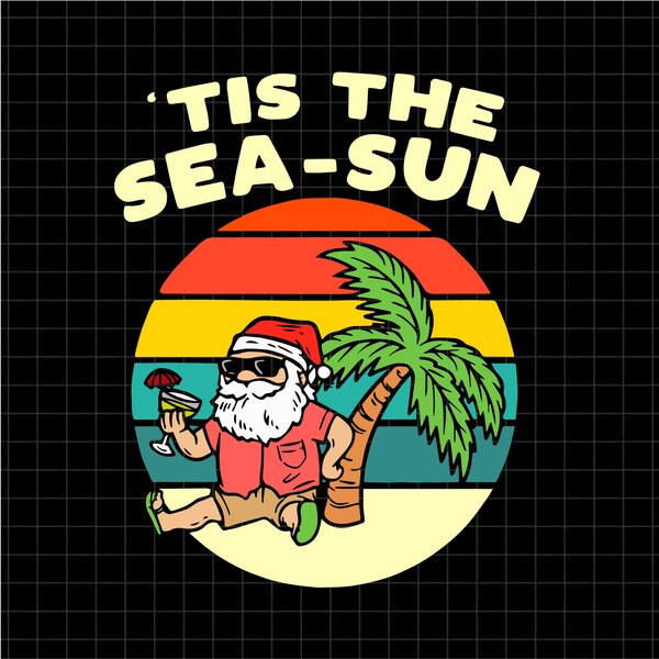 Tis the seasun svg, Tis the season santa claus SVG, Christmas in july funny SVG, christmas in july santa claus summer SVG, santa summer svg