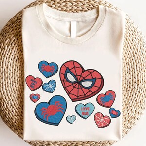 Archivo digital de bordado de héroe araña de San Valentín, bordado de San Valentín para niños, bordado de San Valentín con forma de corazón de araña, retrato de insecto del amor de San Valentín
