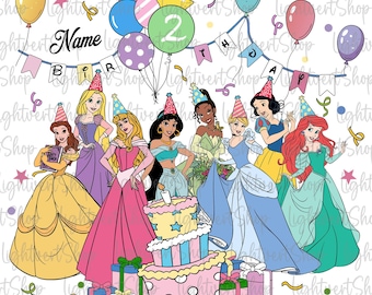 Personalized Birthday Princess Png, Birthday Girl Png, Princess Png, Birthday Kids Shirt Design, Second Birthday Png, Digital Download