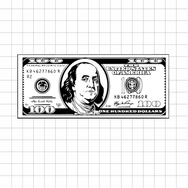 100 dollar money cash SVG, One Hundred Dollars SVG, 100 dollar bill SVG, Money usd svg png dxf cut file for cricut silhouette