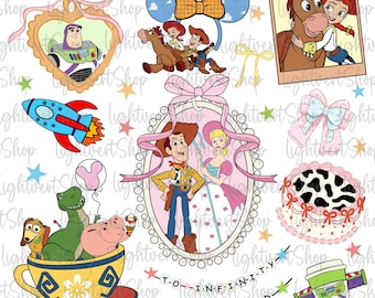Aquarell Cowboy Png, Cartoon Spielzeug Freunde Kinder T-Shirt Png, Trendige Cartoon Magische Spiegel Schleife, Junge Mädchen Geburtstag Png, Niedliche Geburtstagsgeschenkideen