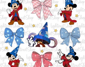 Vintage Sorcerer Mouse Kids Shirt Png, Mouse Magic Wizard Png, Laços Mágicos Coquette Presente de Aniversário Criança Png, Show de Mágica Png