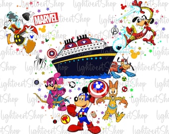 Vacaciones familiares de ratones 2026 (Png), Crucero familiar 2026 (Png), Familia de dibujos animados a juego, Vacaciones en el mar, Diseño infantil de dibujos animados, Ideas de regalos para niños
