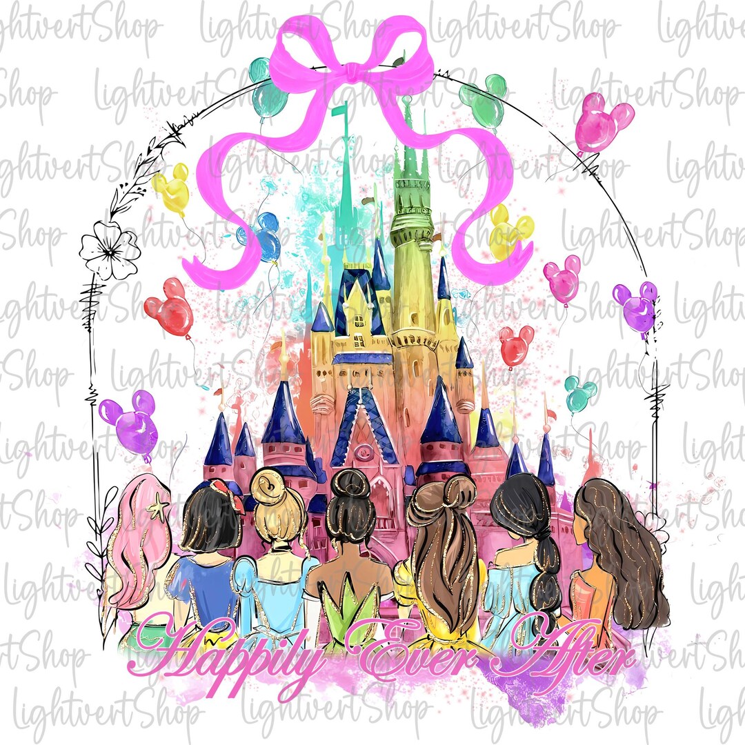 Retro Princess Happily Ever After Png, Bestie Png, Watercolor ...