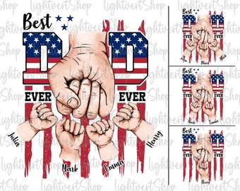 Custom Best Dad Ever Png, Fist Bump Set Png, Baby Kid Hand, Fist Bumps Png, Father Hand Png, Happy Father's Day Png, Sublimation Design