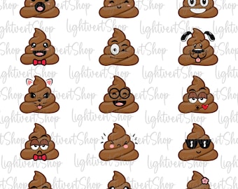 Little Sh*ts Emoji Png Bundle, Funny Father's Day Gift, Father's Day Png, Funny Cute Kids Png, Gift For Dad, Dad Jokes Png, Gift For Husband