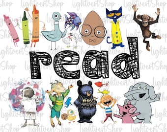 Read Children&#39;s Books Teacher Png, Teacher Life Png, Cute Teacher Shirt Png, Kindergarten Shirt Gift For Teacher,Teacher Cartoon Sublimation
