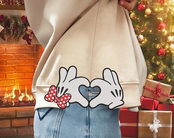 Christmas Coquette Side Bow Sweatshirt Design for Machine Embroidery Classic Bow Heirloom bow satin stitch embroidery