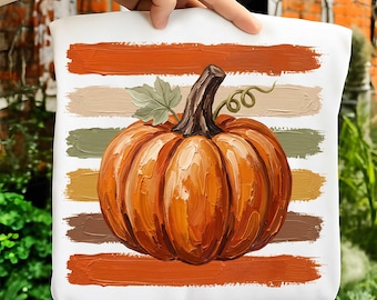 Hand-painted Pumpkin Stripes Png, Preppy Fall Pumpkin Png, Trendy Halloween Design, Pumpkin Patch Png, Autumn Shirt Design, Cozy Season Png