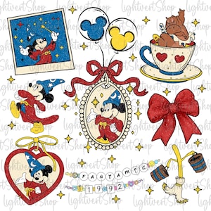 Vintage Sorcerer Mouse Kids Shirt Png, Mouse Magic Wizard Png, Magic Balloon coquette Bow Birthday Gift Toddler Png, Magic show Est 1992 Png