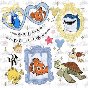 Cartoon Fish Shirt Png, Cartoon Vaction 2025 Design Sublimation, Clownfish Fish Png, Character Squad, Cute Gift for Kids, Ocean Adventure