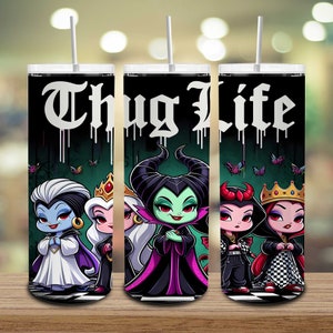 Halloween Witch 20oz Skinny Tumbler Png, Villain Gang Png, Bad Girls Png, Villains Wicked 20oz Tumbler Wrap, Fall Autumn Png, Spooky Season