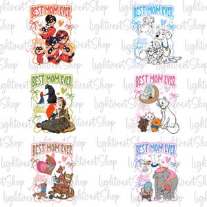 Bundle Best Mom Ever Shirt Design, Cartoon Best Mom Ever Png, Cat Mom Png, Hero Mom Png, Women T-shirt Design Png, Cartoon Mom Gift ideas