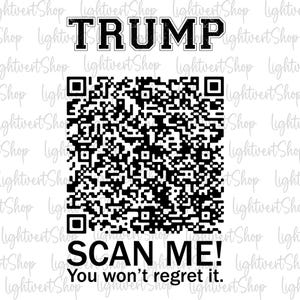 Trump Dance QR Code Png, Viral Trump Dance YMCA, Qr Code Trump Dance Prank Shirt Design, Back Republican Png, Trump MAGA Election 2025