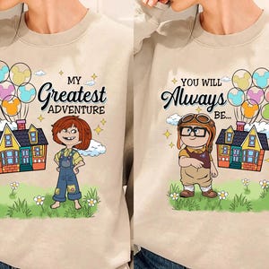 Balloon House - Greatest Adventure T-shirt Png, His and Hers Shirt Shirt Design Png, Wife and Husband Png, Anniversary Gift for Couple Png