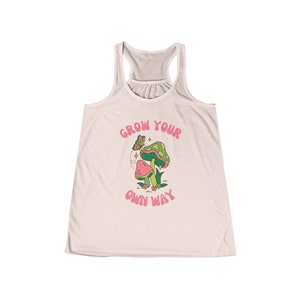 Grow Your Own Way Women's Flowy Racerback Tank | Mushroom Tank Top | Gardening Tank | Plant Tank